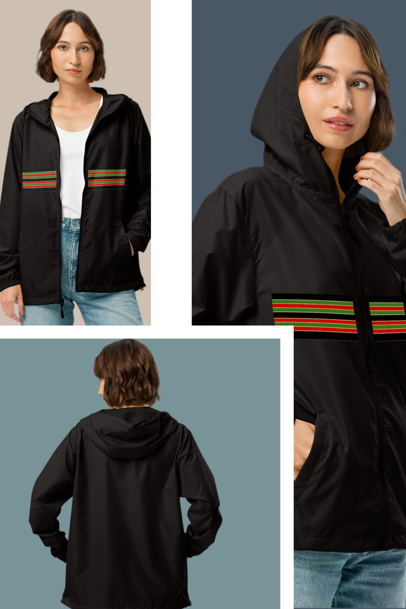 Unisex lightweight zip up windbreaker