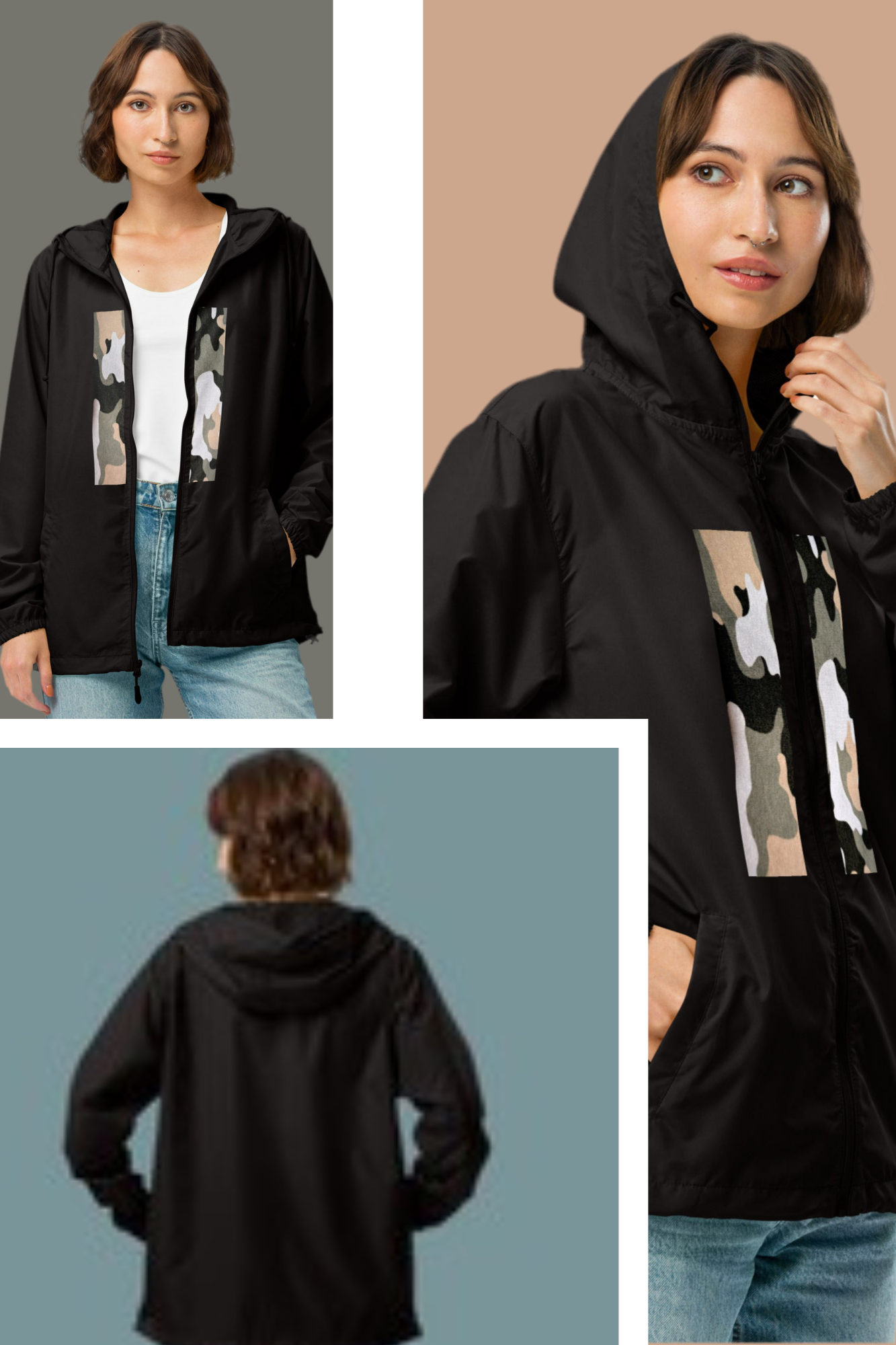 Unisex lightweight zip up windbreaker