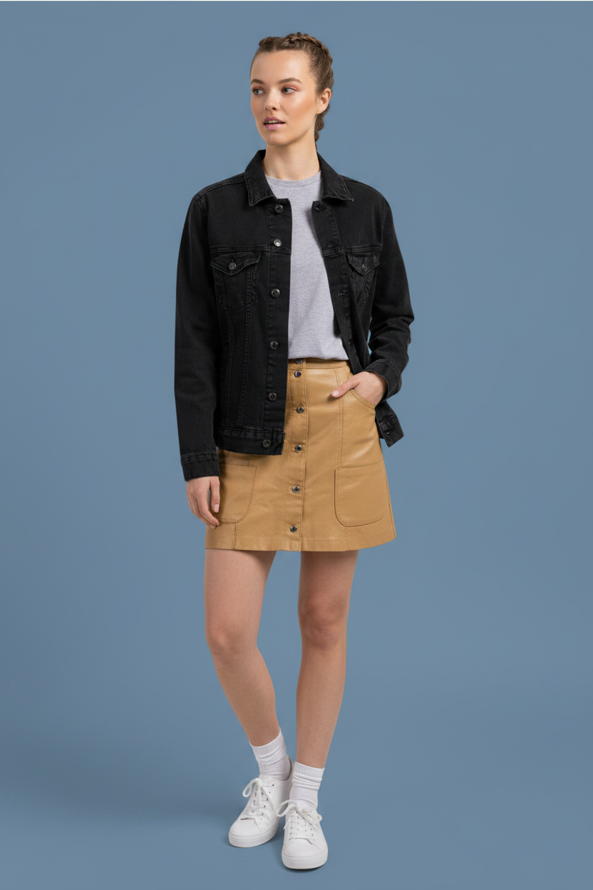 Classic Unisex Denim Jacket - Cotton Stretch Jean Jacket