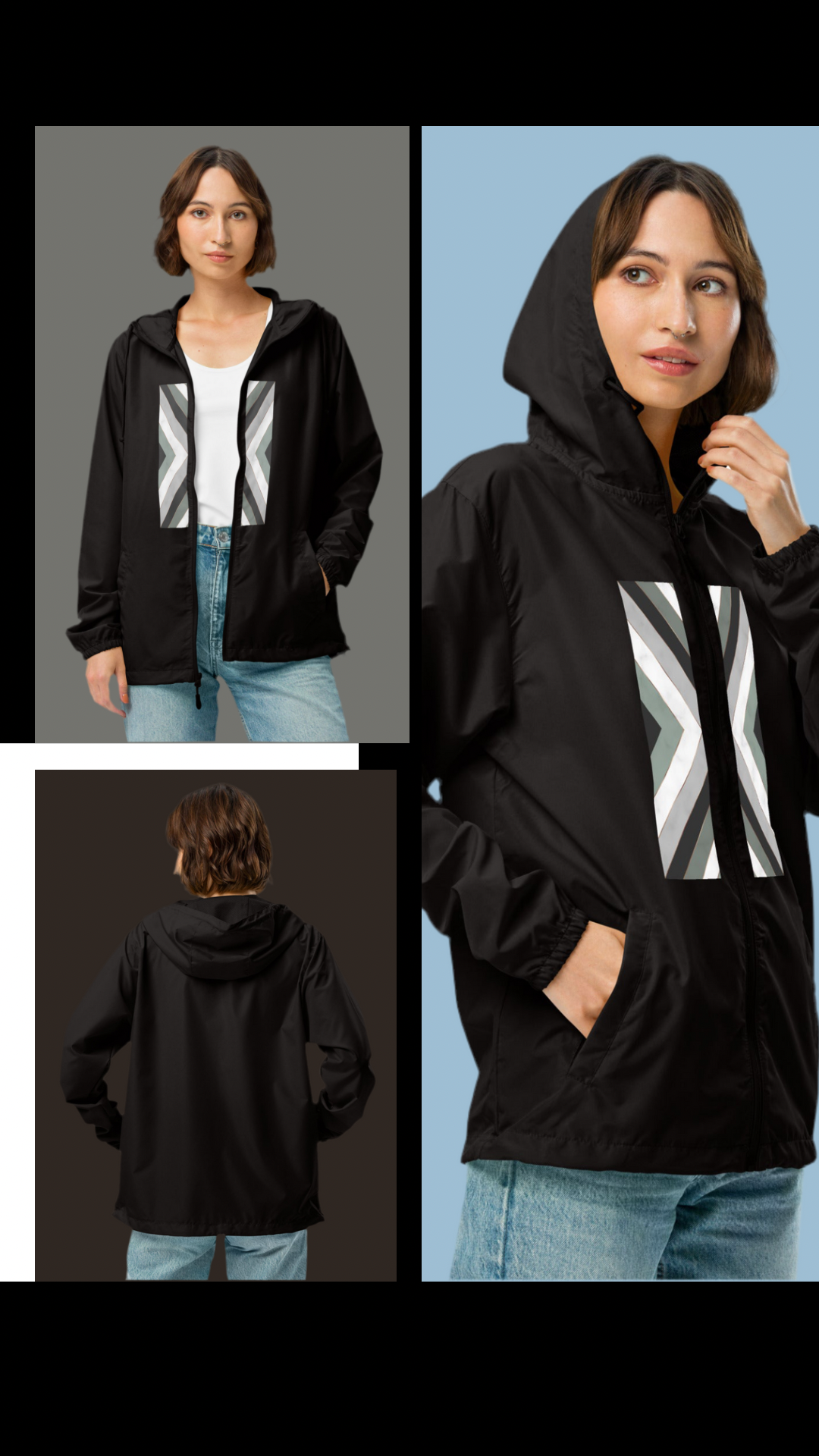 Unisex lightweight zip up windbreaker