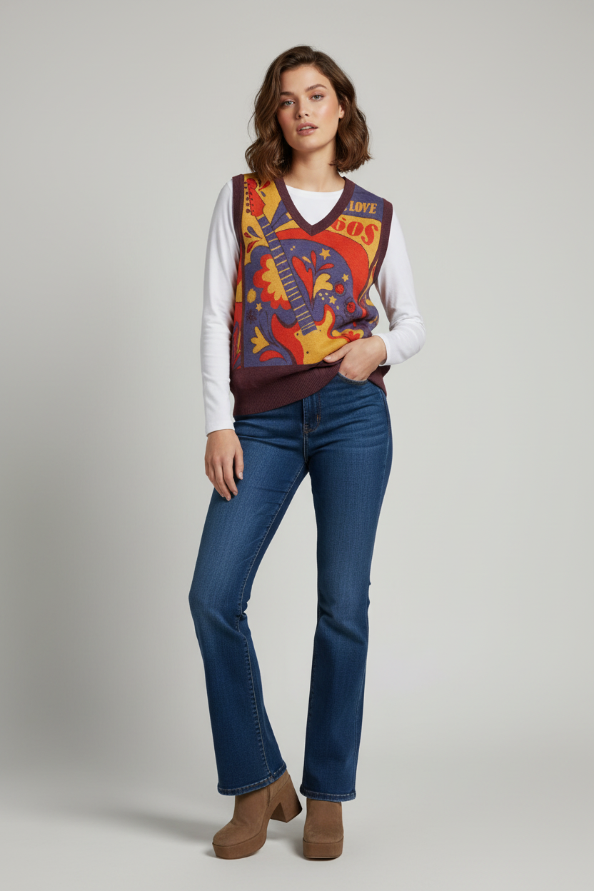 Unisex Knit V-Neck Vest - Classic Layering Essential