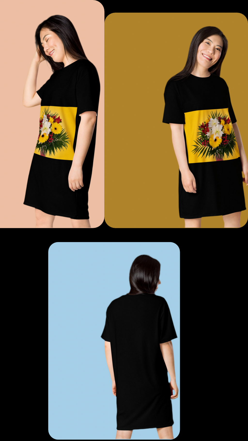 Women's Oversized T-Shirt Dress - Comfortable Stretch Dress