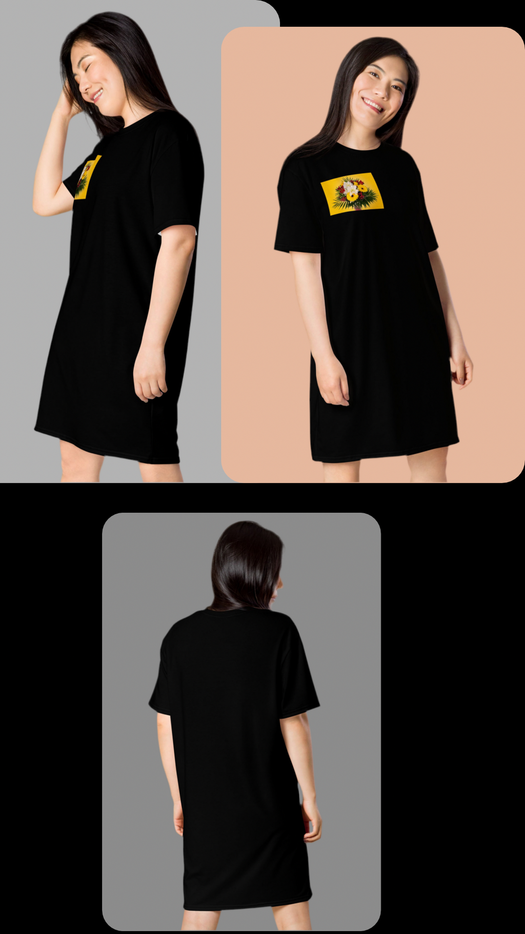 Women's Oversized T-Shirt Dress - Comfortable Stretch Dress