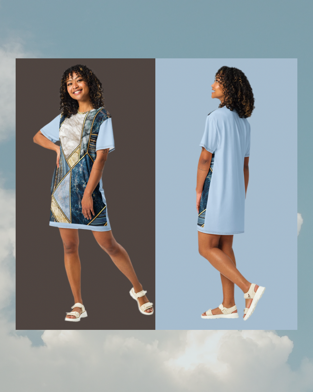Women's Oversized T-Shirt Dress - Comfortable Stretch Dress