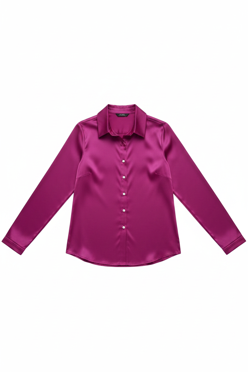 Women Elegant Solid Chiffon Blouse Spring Summer Casual Long Sleeve V Neck Loose Shirt Office Lady Tunics Oversized Tops 2024