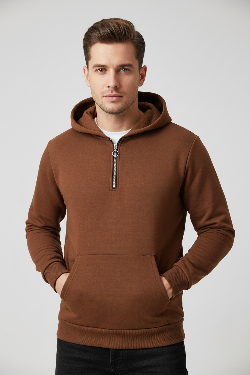 Autumn Winter Men's Hoodies Sweatshirt Cardigan Half Zipper Hooded Hoodies Jacket Sports Outdoor Daily Basic Casual Hooded