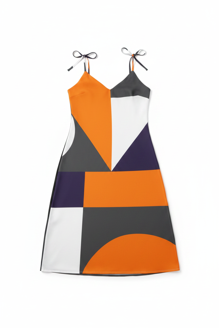 Women's Tie-Strap Midi Dress - Chiffon Summer Dress