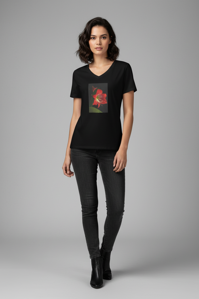 Women's Relaxed V-Neck T-Shirt - Soft Comfortable Tee