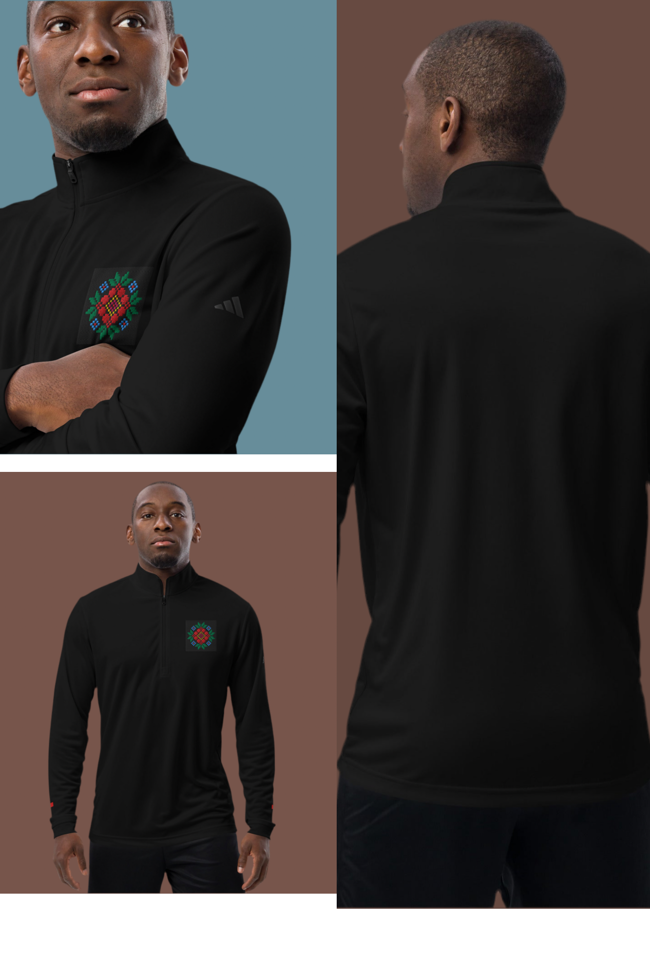 Quarter Zip Pullover - 100% Recycled Polyester Adidas Athletic Sweater