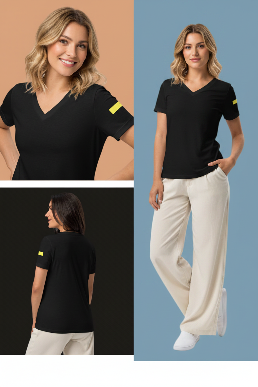 Women's Relaxed V-Neck T-Shirt - Soft Comfortable Tee